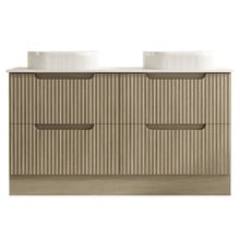 Lilinoe 1500mm Natural Oak Freestanding Double Vanity with Stone Countertop